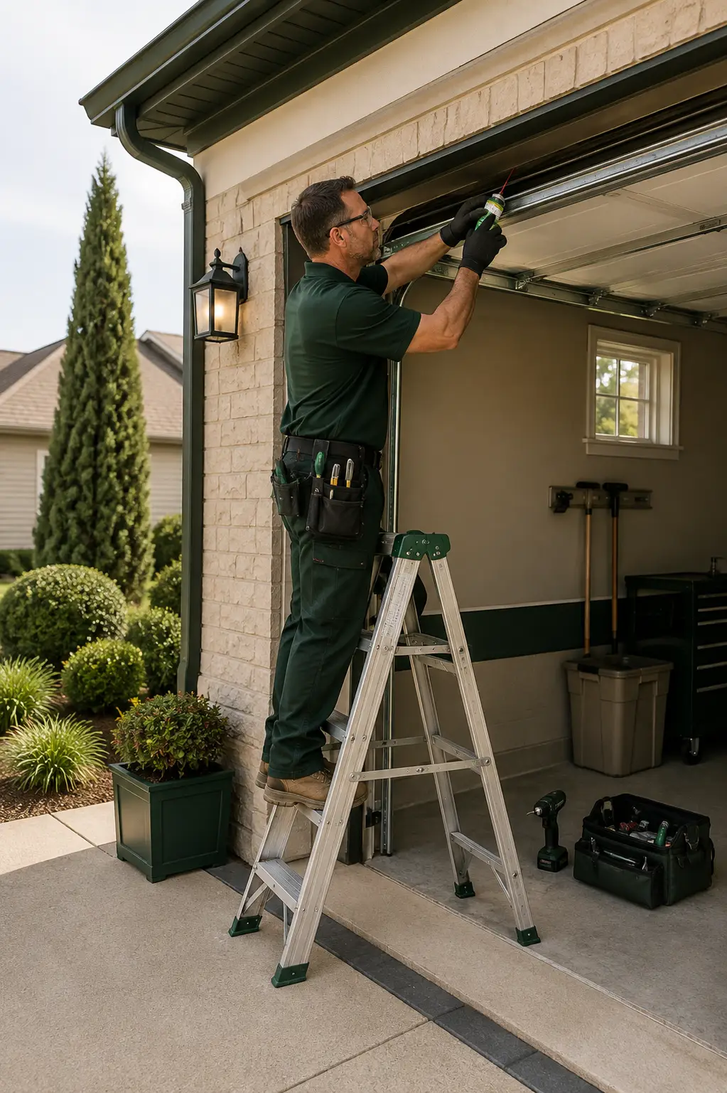 Affordable residential garage door installation at a Pearland home