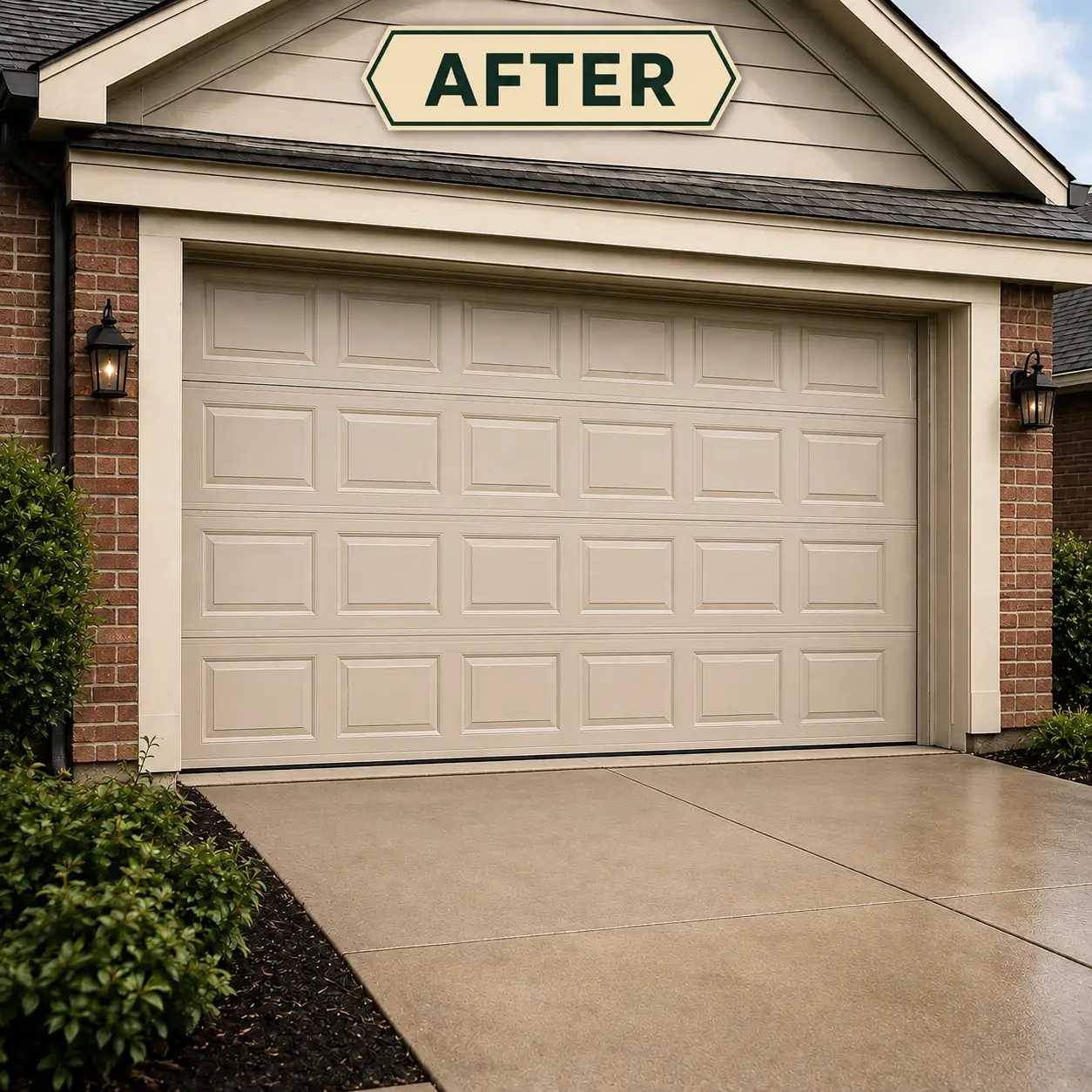 Repaired garage door