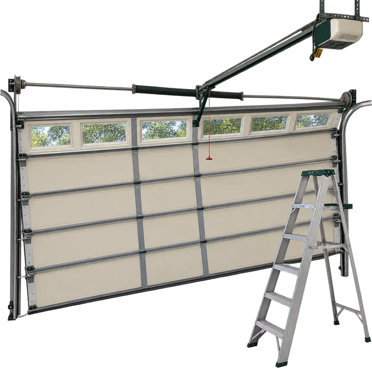 Residential garage door track service in Pearland, Texas