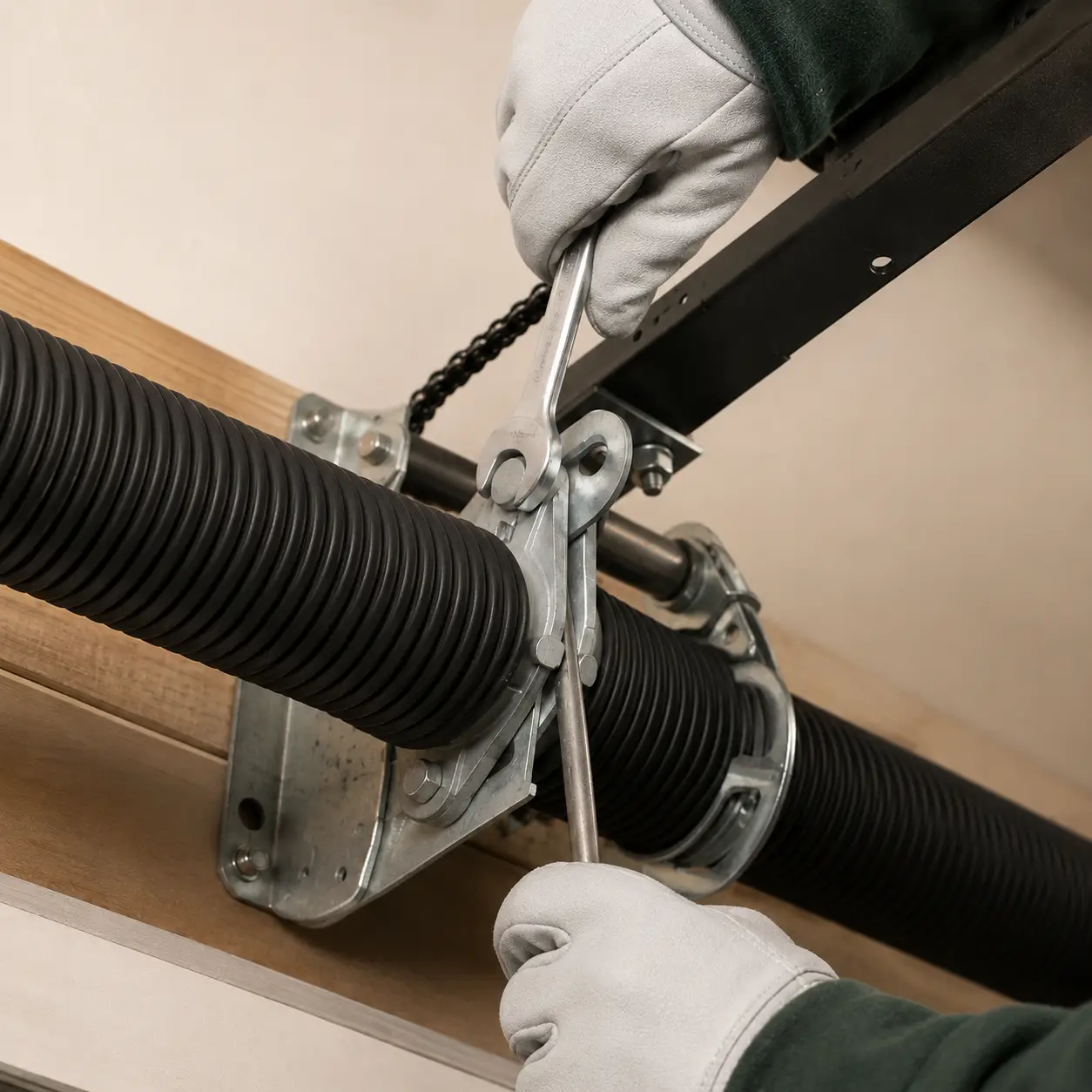 Garage door torsion spring replacement in Pearland, Texas