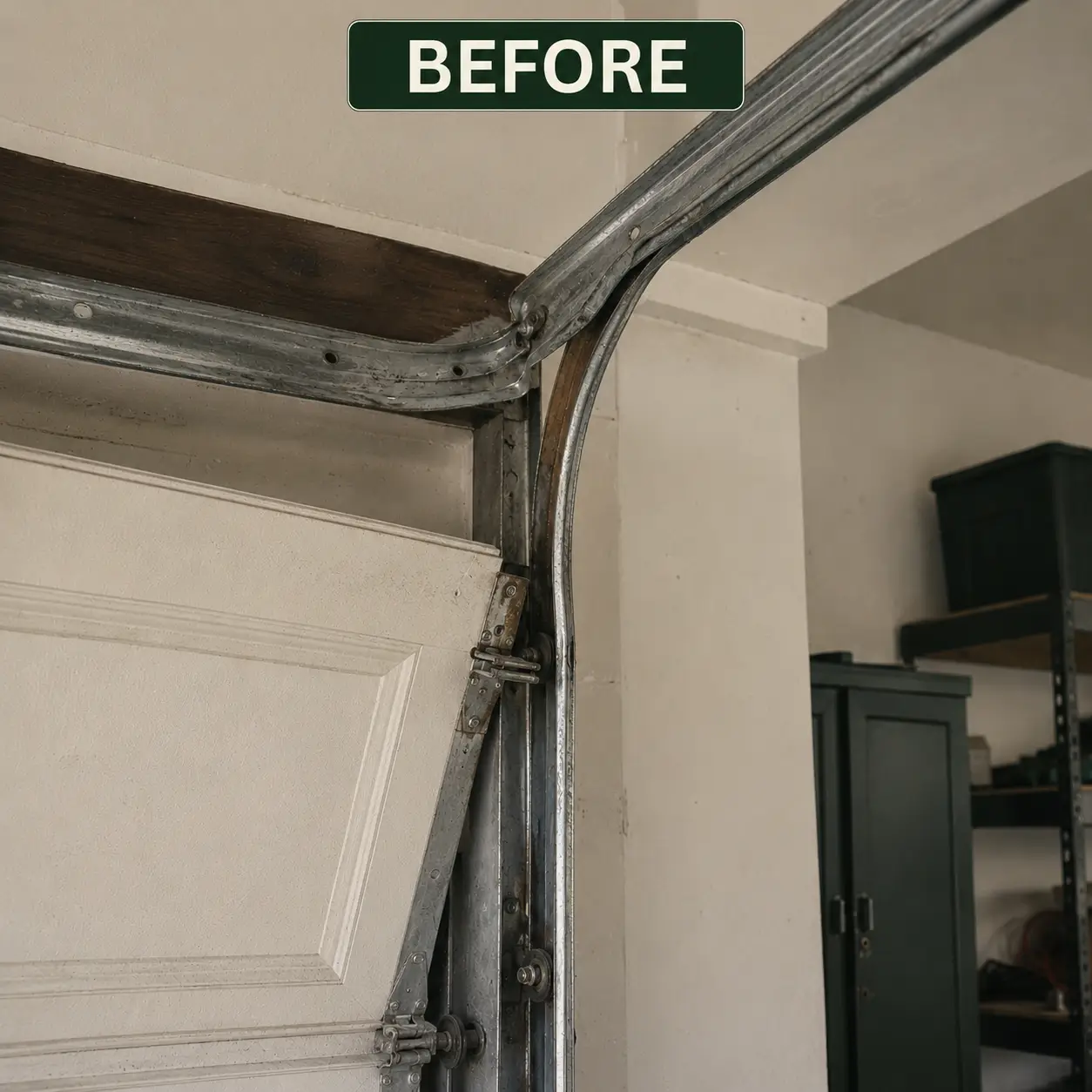 Garage door track repair in Pearland, Texas