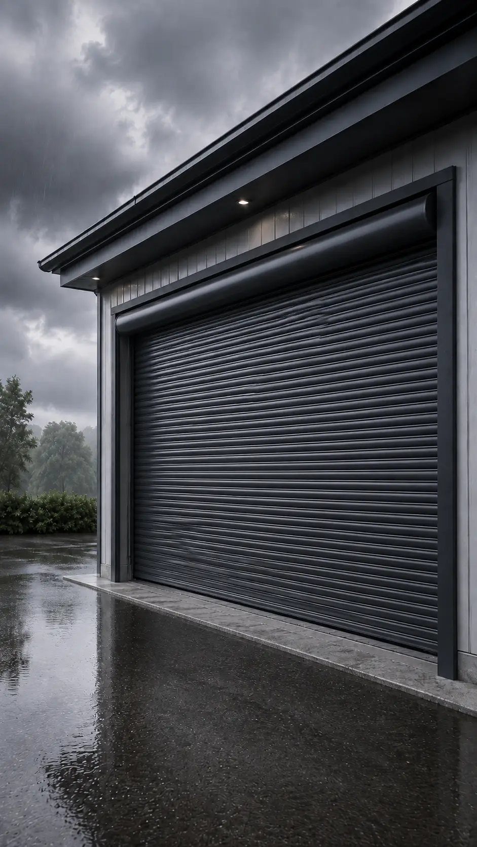 Weather-resistant roller garage door for coastal conditions